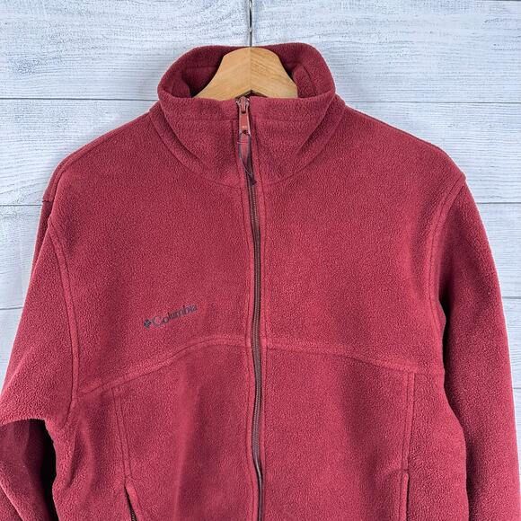 Columbia Mens Size Medium Steens Mountain 2.0 Full Zip Fleece Jacket Red Berry - Picture 3 of 11